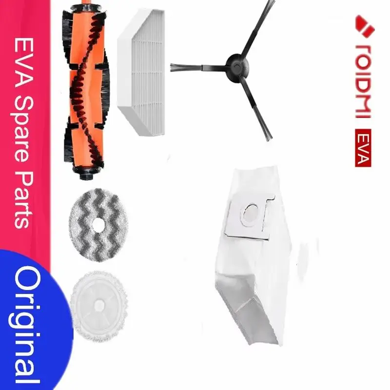 

Оригинальные детали для пылесоса ROIDMI EVA2023 XCLEQ H60, мешок для пыли, швабра, вращающаяся щетка, фильтр, боковые моющиеся одноразовые аксессуары