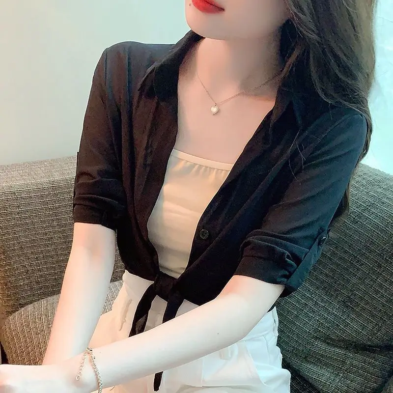 New Summer Small Shawl Thin Shirt Small Jacket for Women's Versatile Sun Protection Clothes Snow Furnish