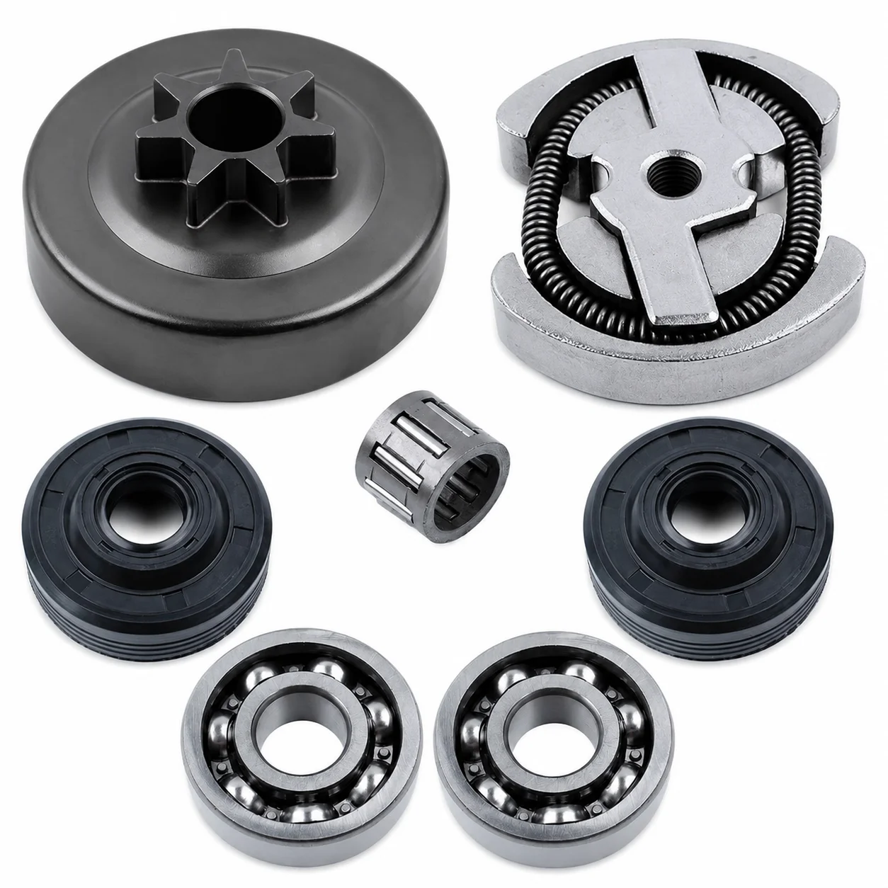 Clutch Drum Ball Bearing Oil Seals Needle Bearing Kit For Husqvarna 36 41 136 137 141 142 Chainsaw OEM 530056363 530069342 Parts