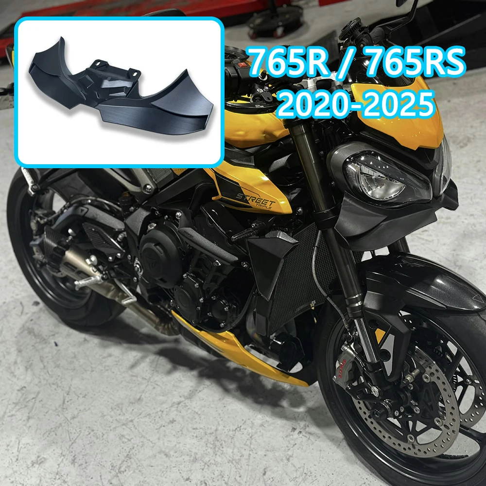 

For Triumph Street Triple 765 R/RS 2020 2021 2022-2025 Motorcycle Front Lip Wind Wing Cover Cone Aerodynamics Fairing Winglets