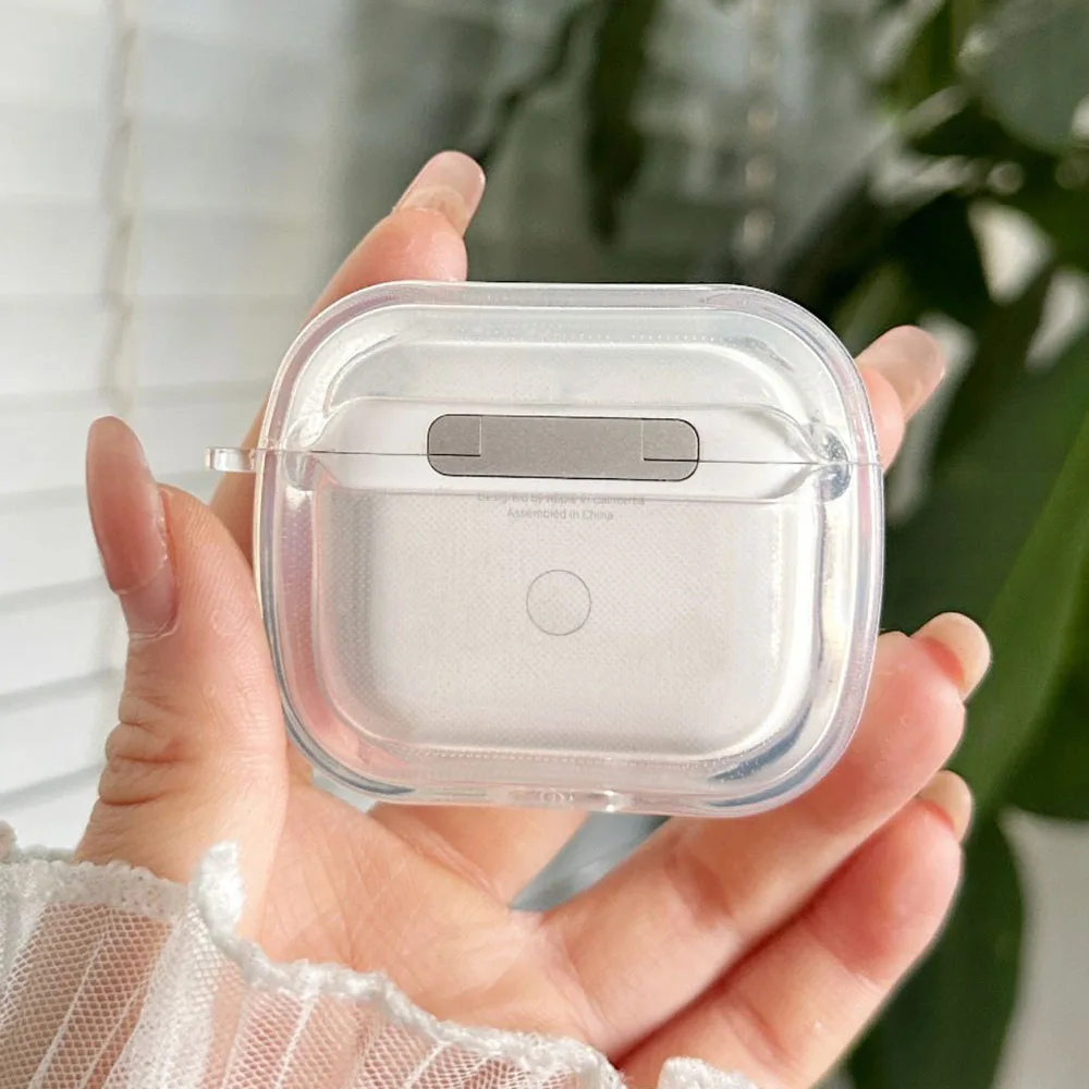 حافظة سماعة أذن كريستالية لأجهزة Apple AirPods Pro 2 غطاء حماية شفاف لـ AirPod 4 3 1 صندوق شحن ملحقات صلبة شفافة
