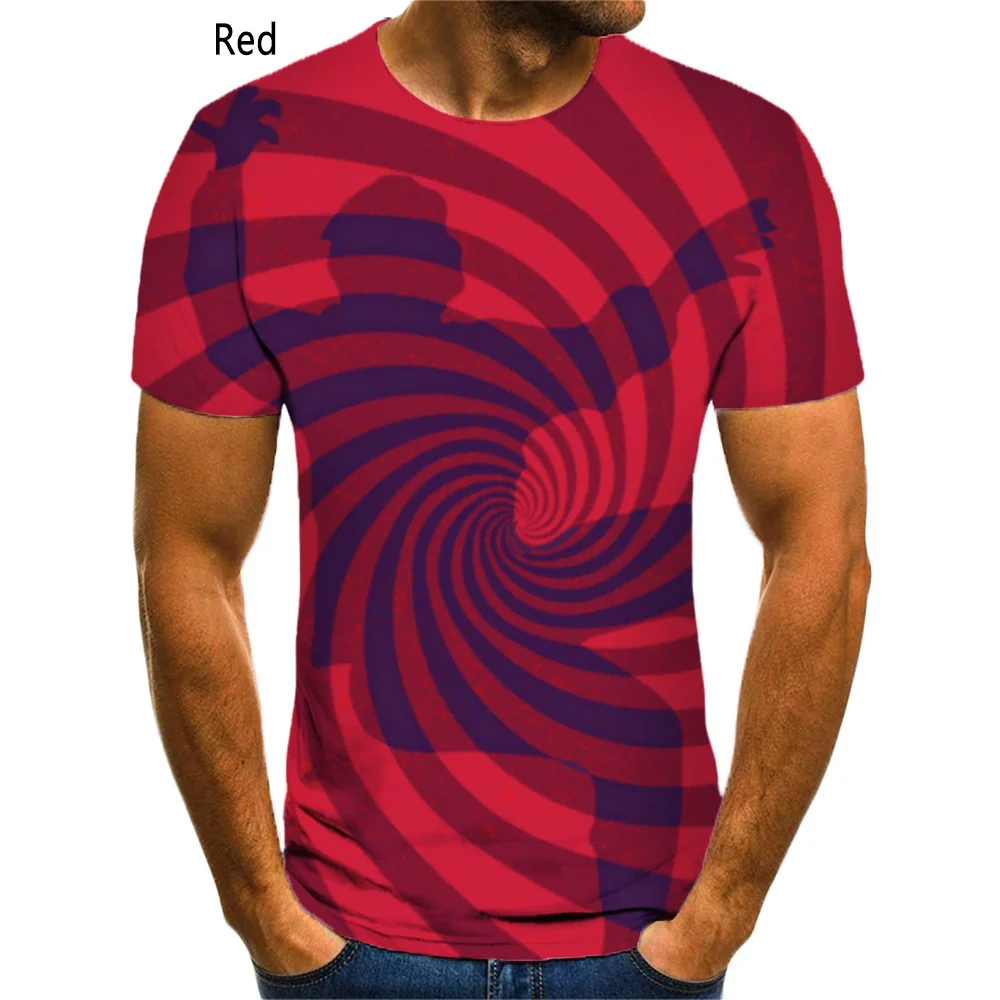 Summer New Unisex Fashion Graphic Hypnotic3D Printing Men's Short Sleeve Round Neck T-shirt  Cool Hypnotic T-shirt Casual Tops