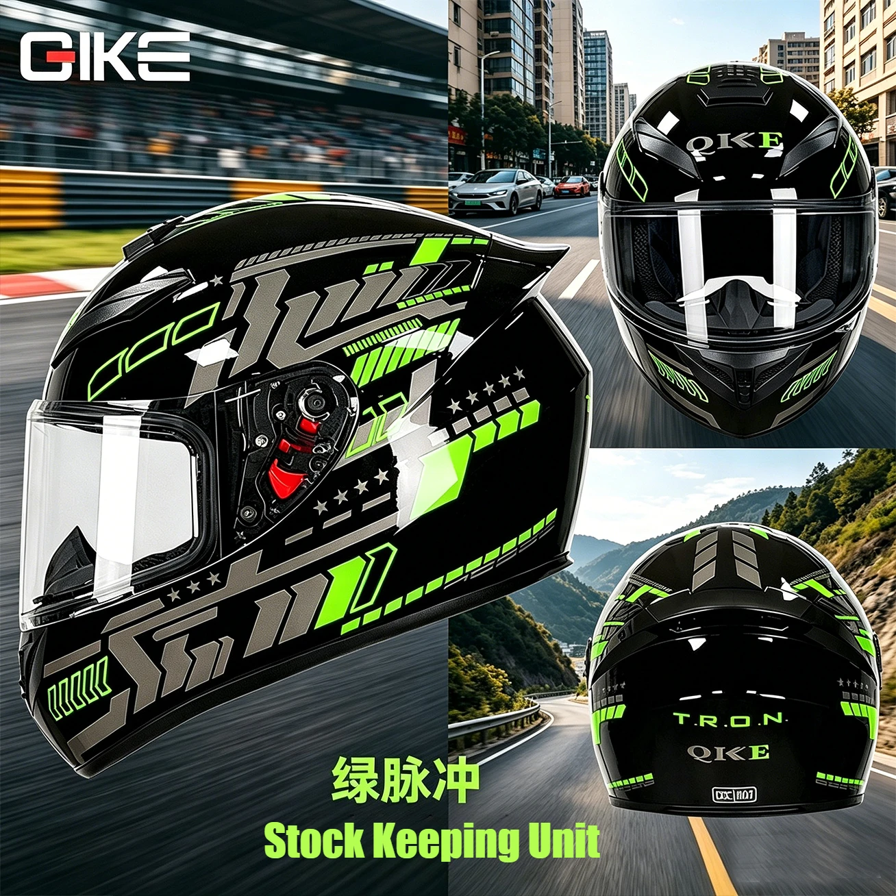 Qike Bluetooth Full-Face Motorcycle Helmet, Unisex Electric Bike Safety Helmet, All-Season Motorbike Riding Helmet