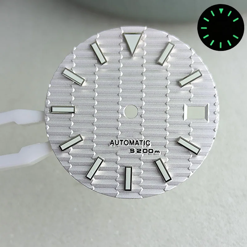 NH35 ملحقات قرص الساعة 28.5 ملم قرص أخضر C3 مضيء لملحقات ساعة الحركة الميكانيكية NH 35