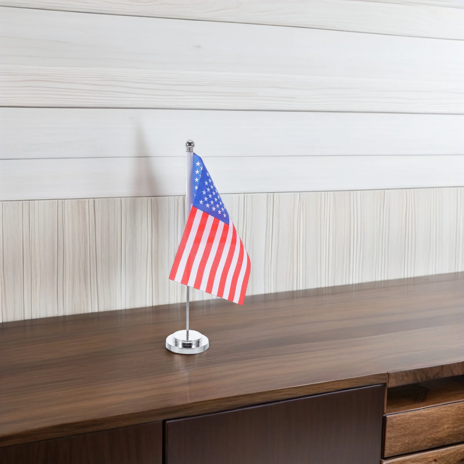 علم مكتب أمريكي صغير الولايات المتحدة الأمريكية الجدول العلم الحديد الوقوف الوطني سطح المكتب الديكور قاعدة مستقرة مكتب المنزل الجدول زخرفة