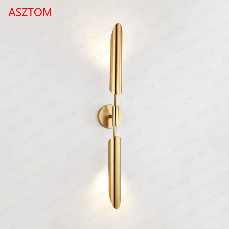 Gold tube glass ball Wall Lamps Living Room Stairs Bedside wall sconce Bathroom LED Mirror Light Home Decor Indoor Light Fixture