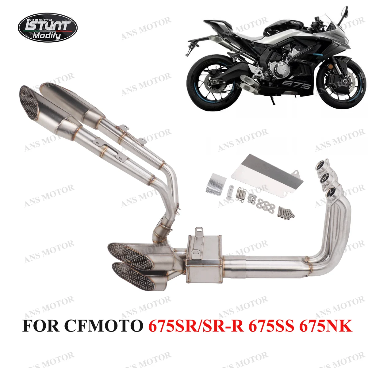 

Full Exhaust System For CFMOTO 675SRR 675SR 675NK 675SS 2024-2025 Motorcycle Exhaust Escape System 675SR Exhaust Four Exhaust