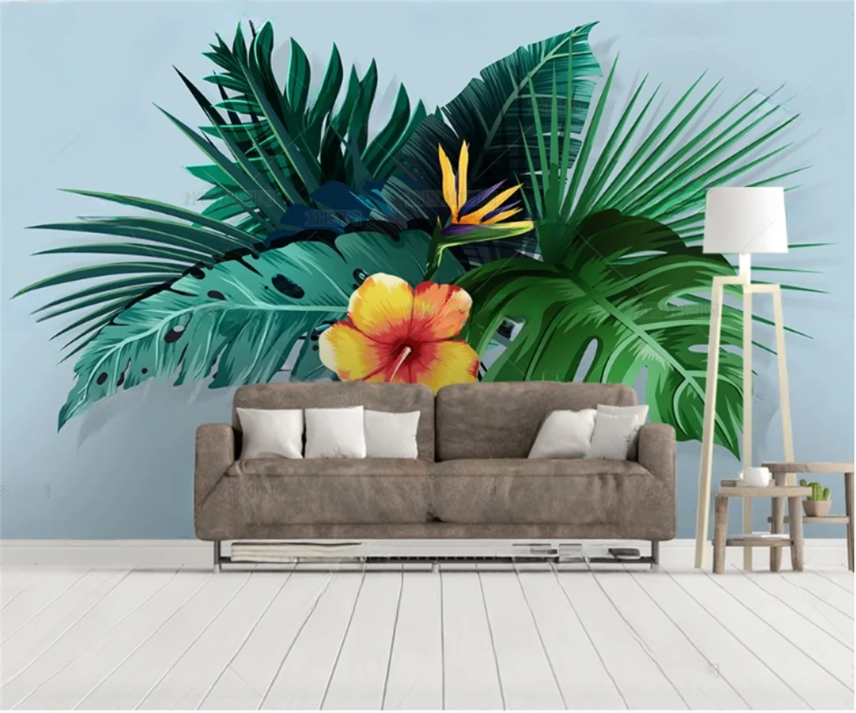 Custom wallpaper photo Southeast Asia tropical rainforest plant landscape tv background wall living room room mural 3d wallpaper
