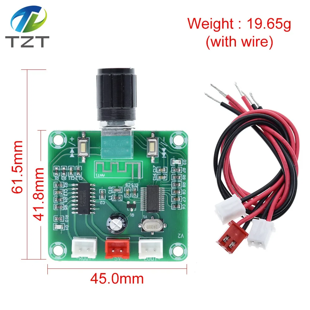 XH-A158 ultra clear Bluetooth 5.0 power amplifier board pam8403 small power DIY wireless speaker amplifier board 5W*2