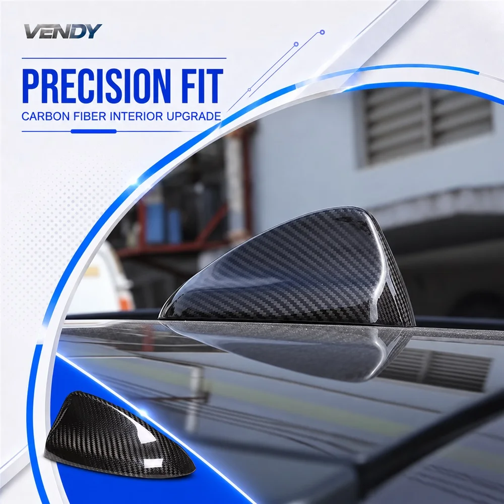 Real Carbon Fiber For Alfa Romeo Stelvio Giulia 2015-2020 Roof Shark Fin Antenna Cover Trim Modified Parts Accessories