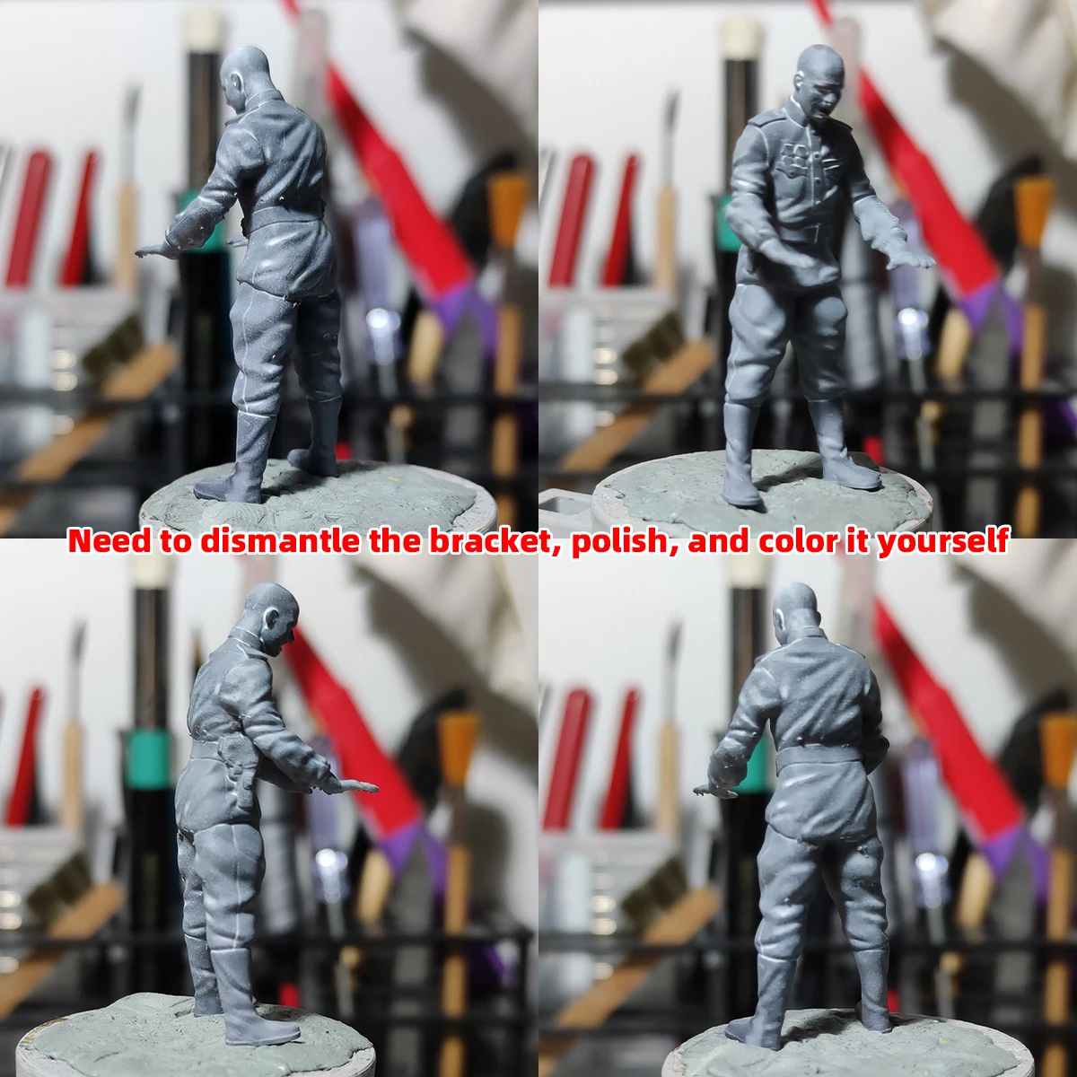 1/35 1/48 1/72 Maßstab Modellbausatz 3D Harz Miniatur-Soldatenfiguren Sowjetische Offiziere bei einem Treffen Unbemalt Unmontiert Diorama – Detail 1