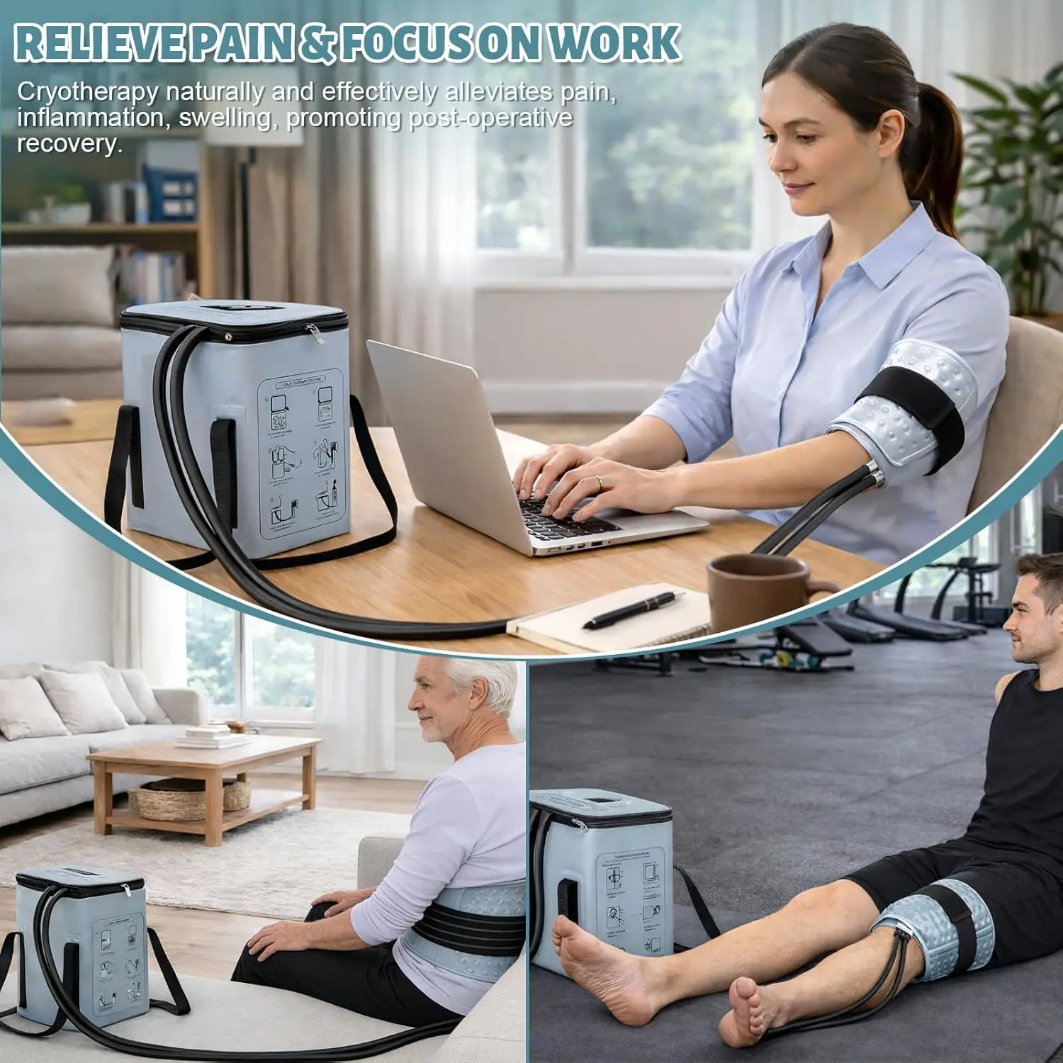 Ice Compression System for Knee After Surgery Post Workout Injury Recovery Cryotherapy Equipment Digital Cold Therapy Machine