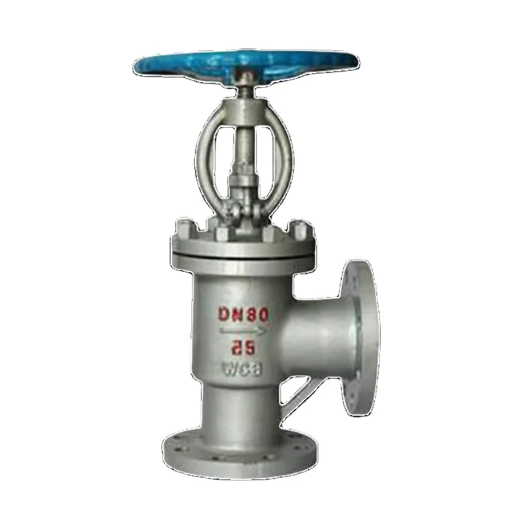 DN15-DN500 PN16 WCB Flanged Angle Globe Valve DIN JIS ANSI Angle Globe Valve With Hand Wheel