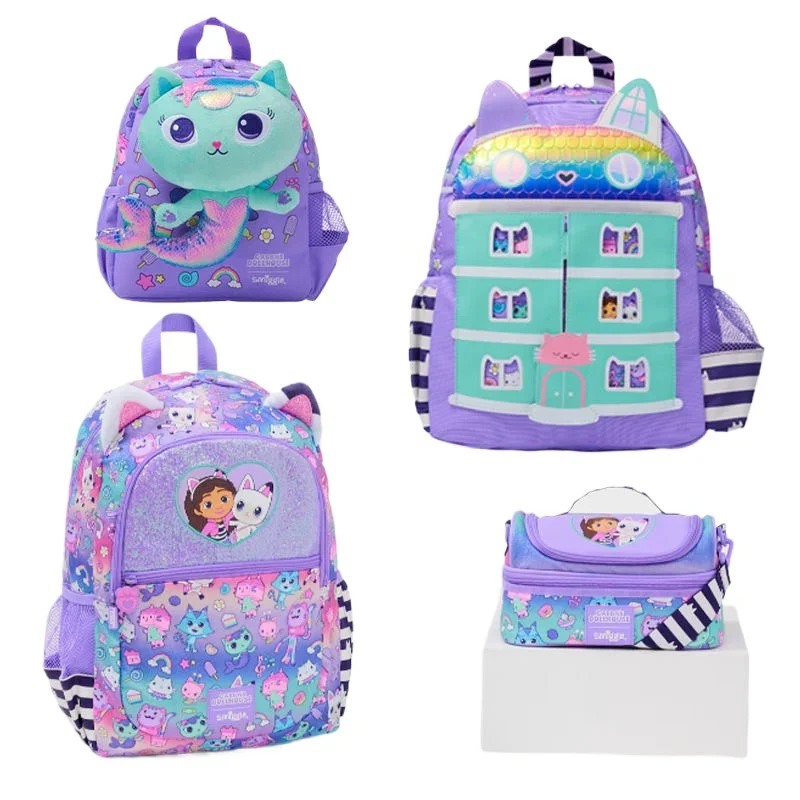 Mochila escolar clásica original de Australia Gabby Dollhouse, 42 cm x 30 cm, bolsa para el almuerzo, estuche para lápices