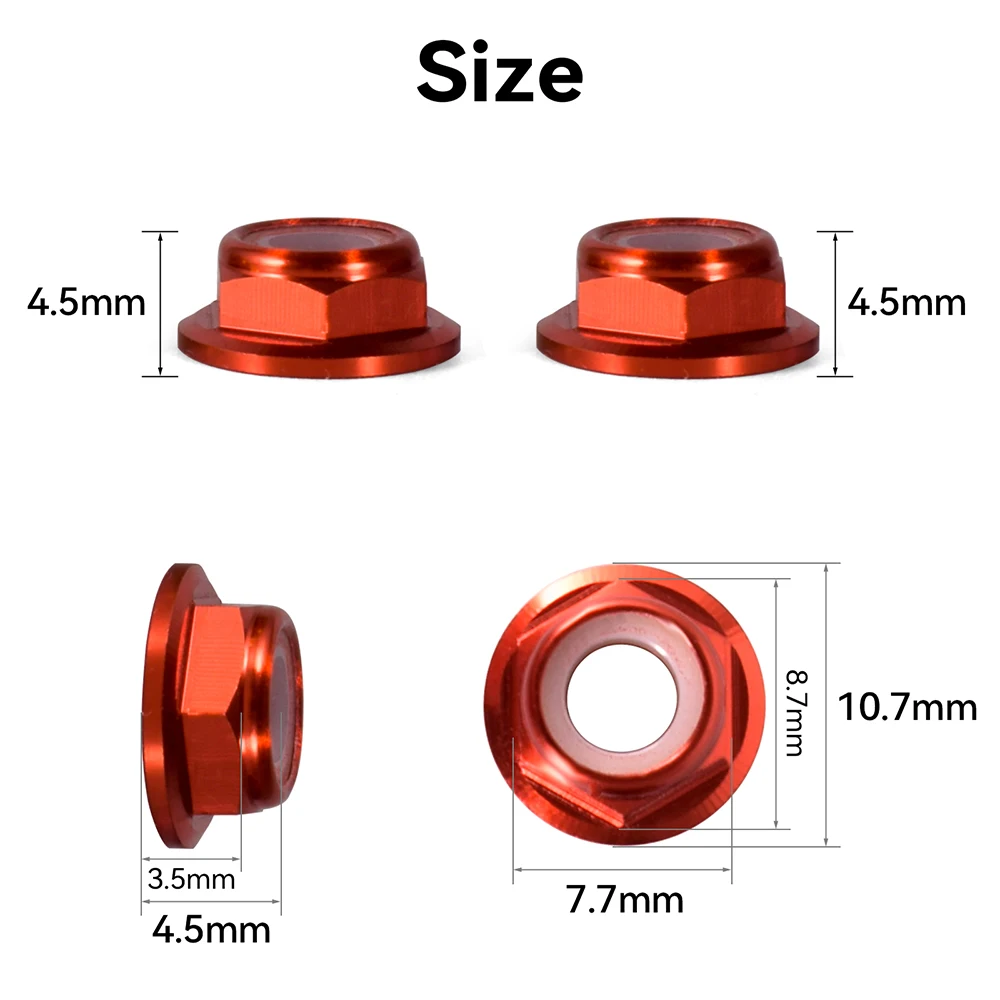 12 pz M5 Dadi Per Vite Motore In Lega di Alluminio CW CCW Flangia Inserto In Nylon Dadi di Bloccaggio Autobloccanti per RC FPV Racing Drone