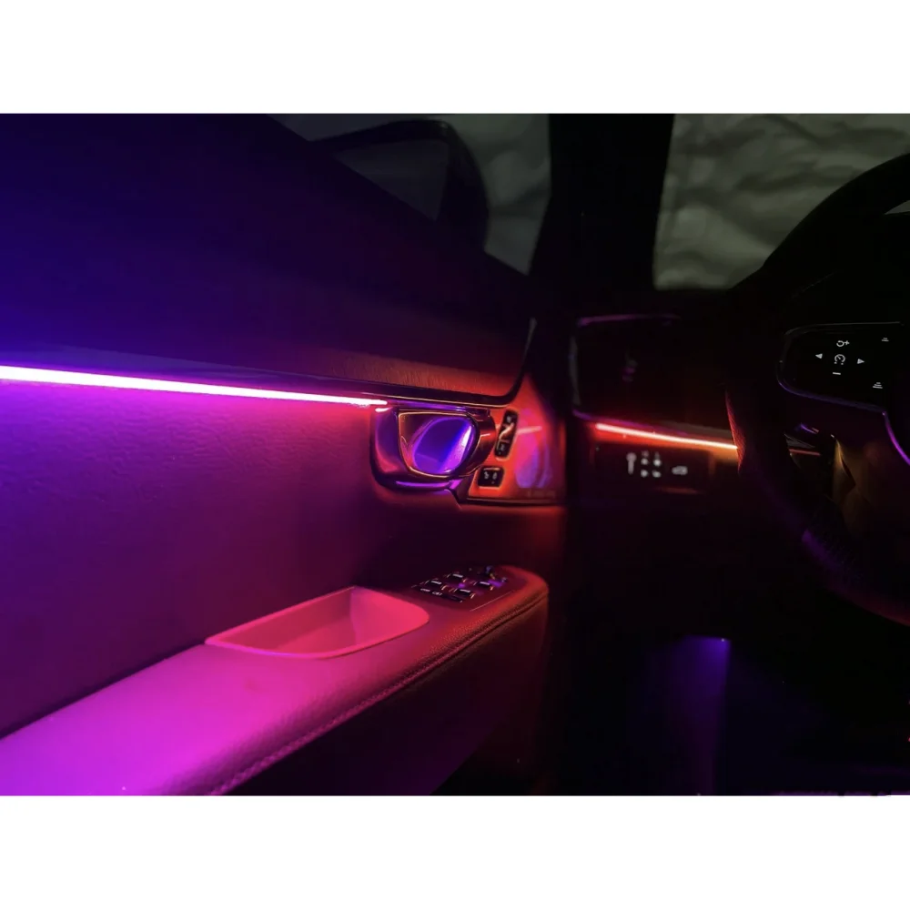 Car atmosphere light LED64 color for Volvo S90 V90 dynamic horn door interior light APP control high quality lighting system