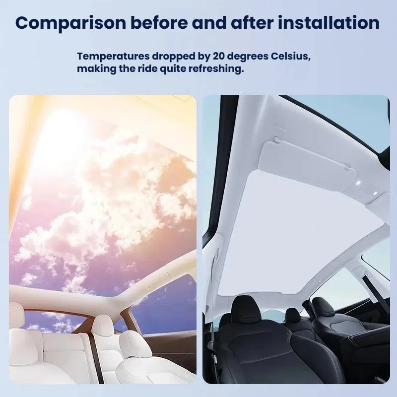 For Tesla Model Y/Y Launch 2026 New Version of Sunshade Integrated Panoramic Sunroof Sun Protection Thermal Insulation Sunshade