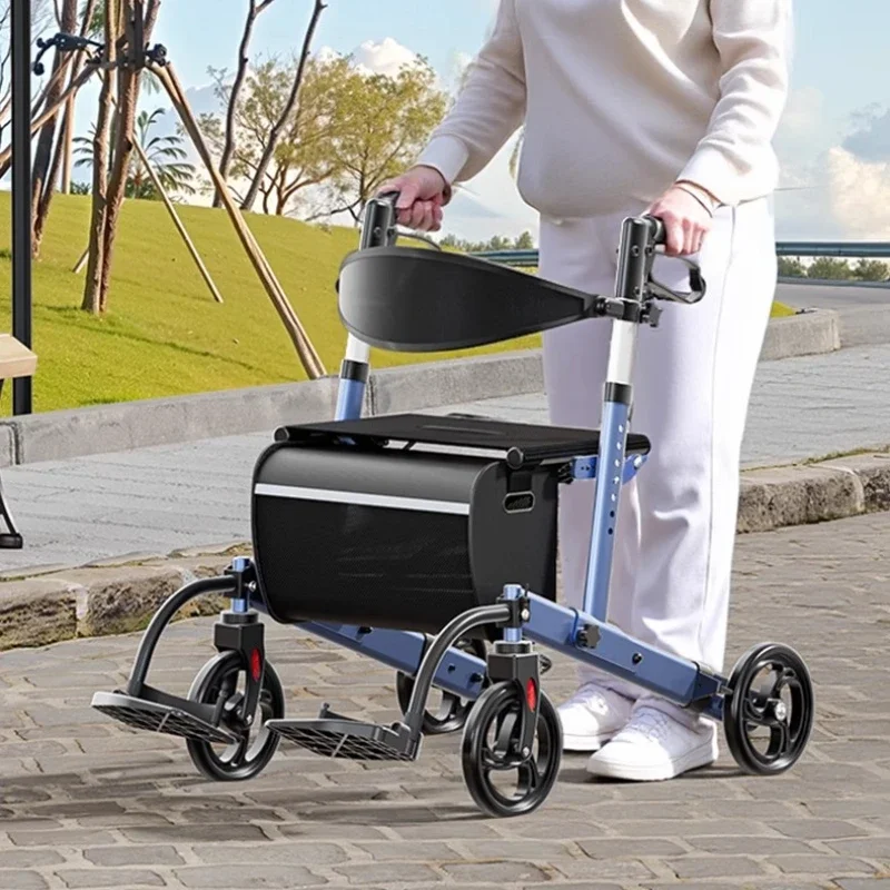 New Walker for The Elderly Rehabilitation Walking Anti-Fall Adjustable Folding Walking Rollator Walker with Arm Support Walkers