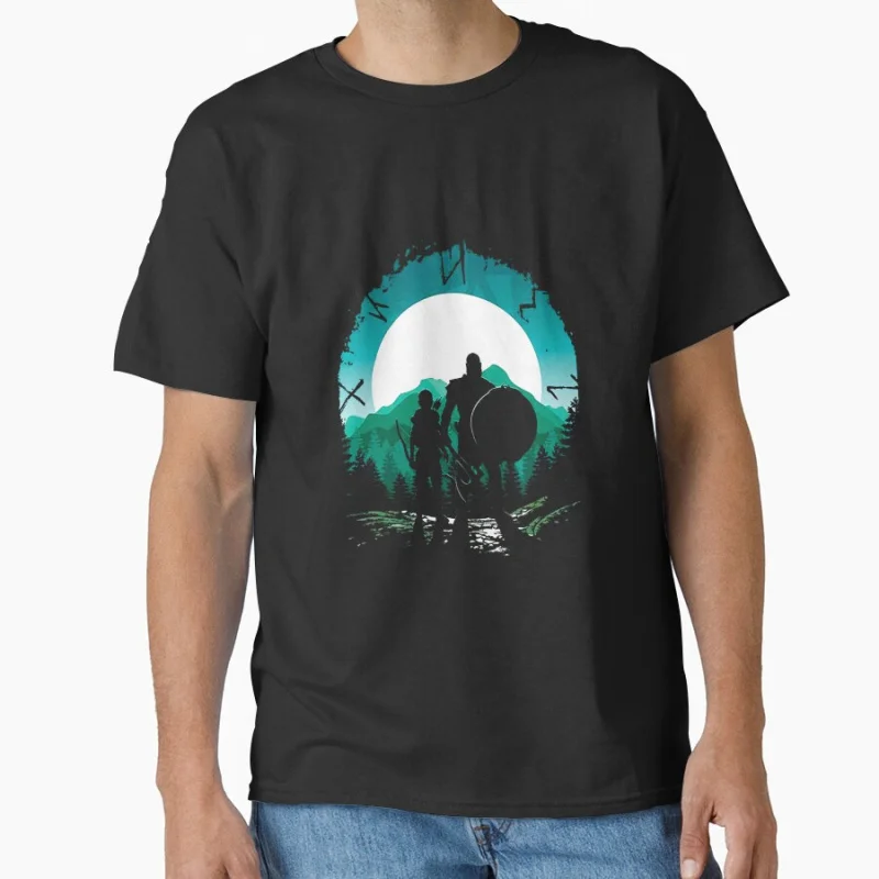 

Kratos and son 80s video game series God of war The warrior of gods Norse mythology Sparta T-shirt for men large size Tops s-6xl