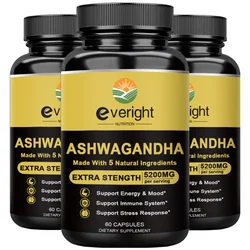 Ashwagandha Extract Capsules,Natural Health Support,5 in 1 Premium Formula Nutrition Supplement,Stress Relief and Energy Support