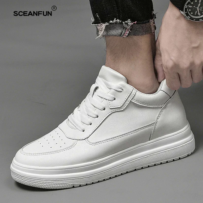 High Top Sneakers Man Causal Shoes Luxury Height Increase Insole 8cm White Black Taller Shoes Men Leisure Fashion Sports Leisure