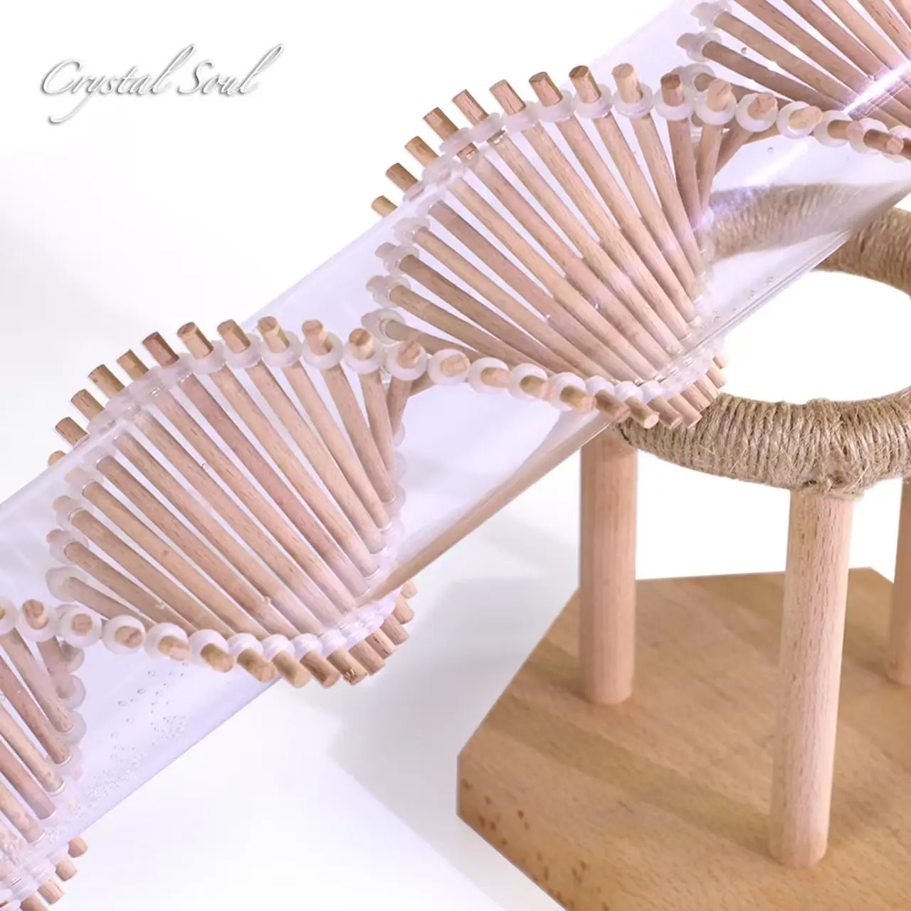 Crystal Rainstick Sound Journey Wooden Base Heal Crystal Musical Instrument