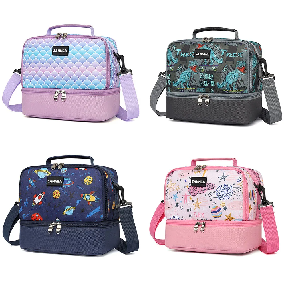 Printed lunch bag, double-layer insulation bag, freshness preservation bag, messenger bag, shoulder bag, handbag