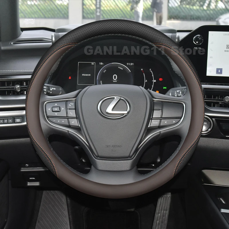 

Leather Car Steering Wheel Cover For Lexus UX250 UX250h UX200 UX300h UX260h 2019-2023 2024 Non-slip Auto interior Accessories