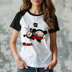 Pucca t-shirts women anime Japanese designer t-shirts girl graphic clothes