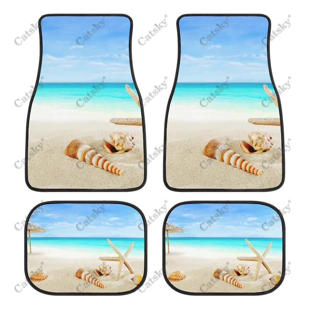 

shell beach Car Floor Mats Carpet Non-Slip Rubber Mats 4-Pack for Car Accessories SUV Truck Floor Mats