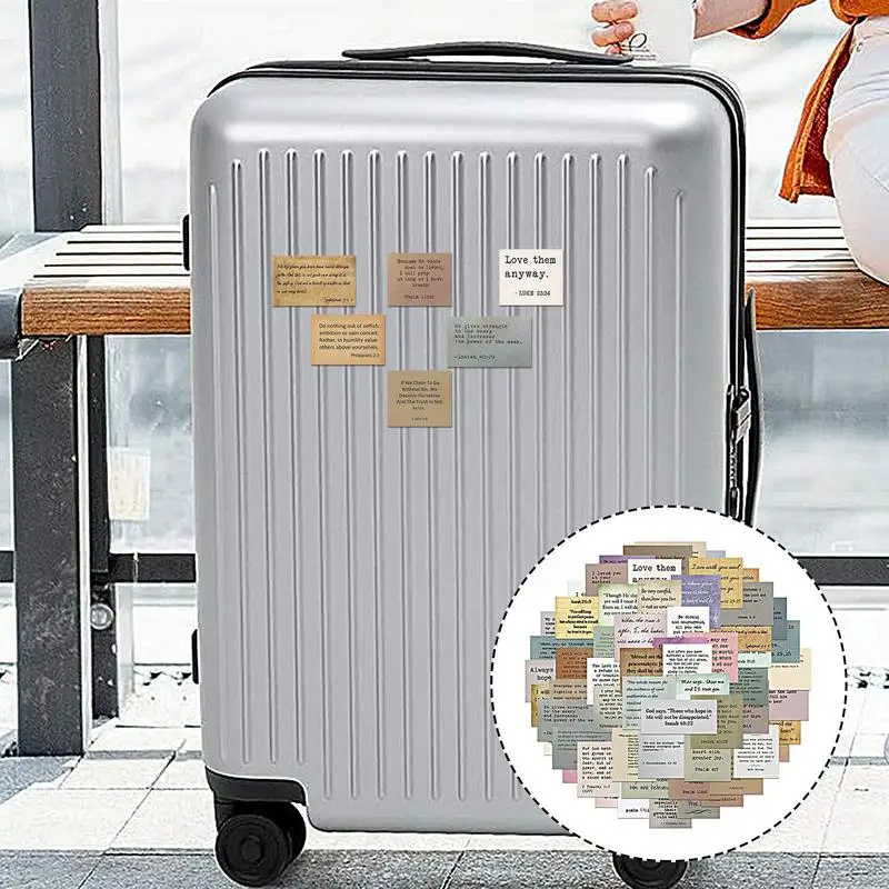 ข้อพระคัมภีร์สติกเกอร์ 50X สร้างแรงบันดาลใจสติกเกอร์วินเทจ Journaling อุปกรณ์เสริมสติกเกอร์กันน้ําพระคัมภีร์อุปกรณ์ตกแต่ง