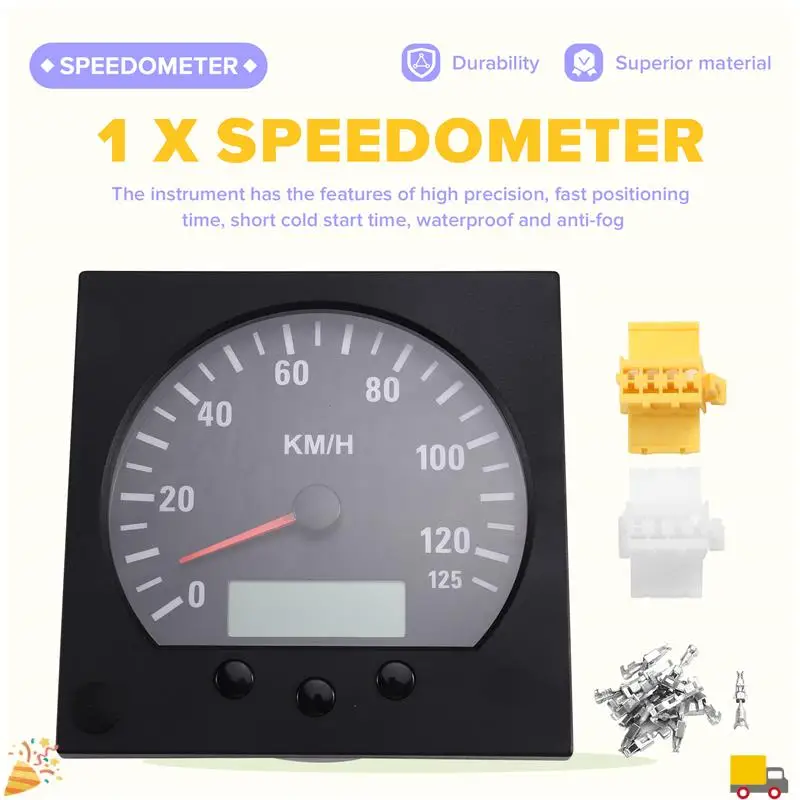 عداد المسافات العالمي بإضاءة خلفية 140 مللي متر قطر شاحنة عداد السرعة 0-125 كم/ساعة 9-36 فولت نظام إمدادات الطاقة الخلفية #4