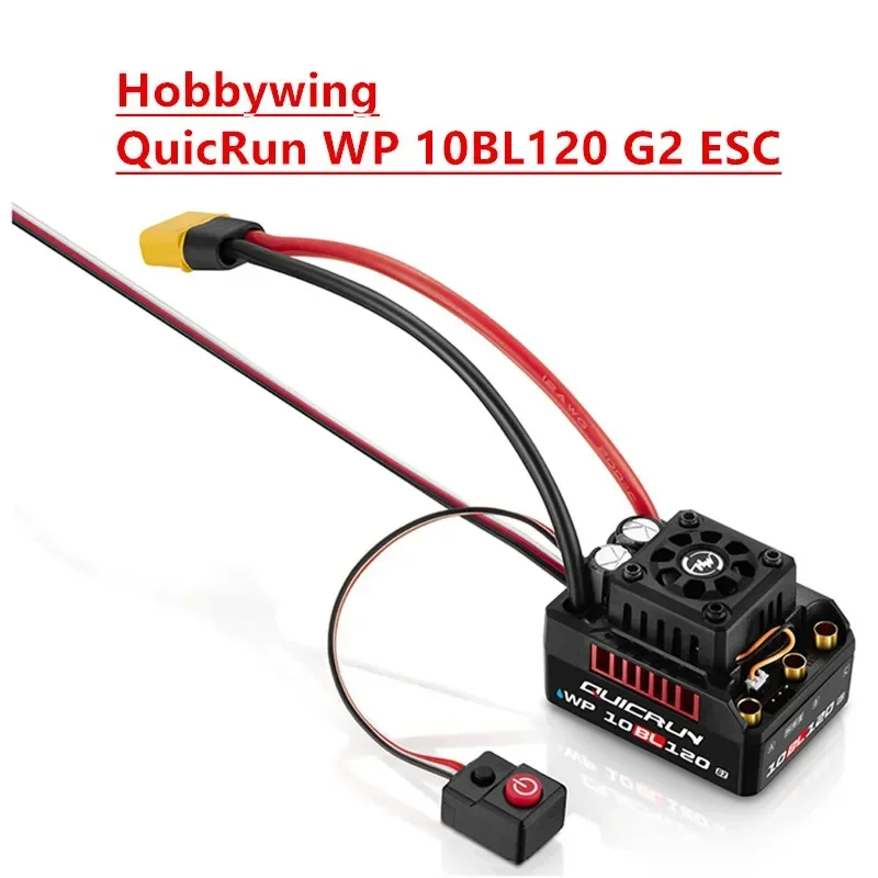 Hobbywing QuicRun WP 10BL120 120A ESC Regolatore elettronico di velocità senza spazzole impermeabile per camion da corsa breve RC, camion Monster