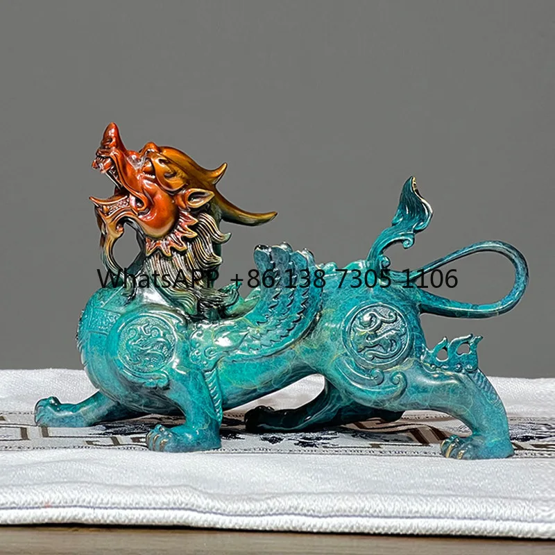 

Pixiu brass ornament opened for housewarming, living room entrance desk decoration, copper carving to attract wealth