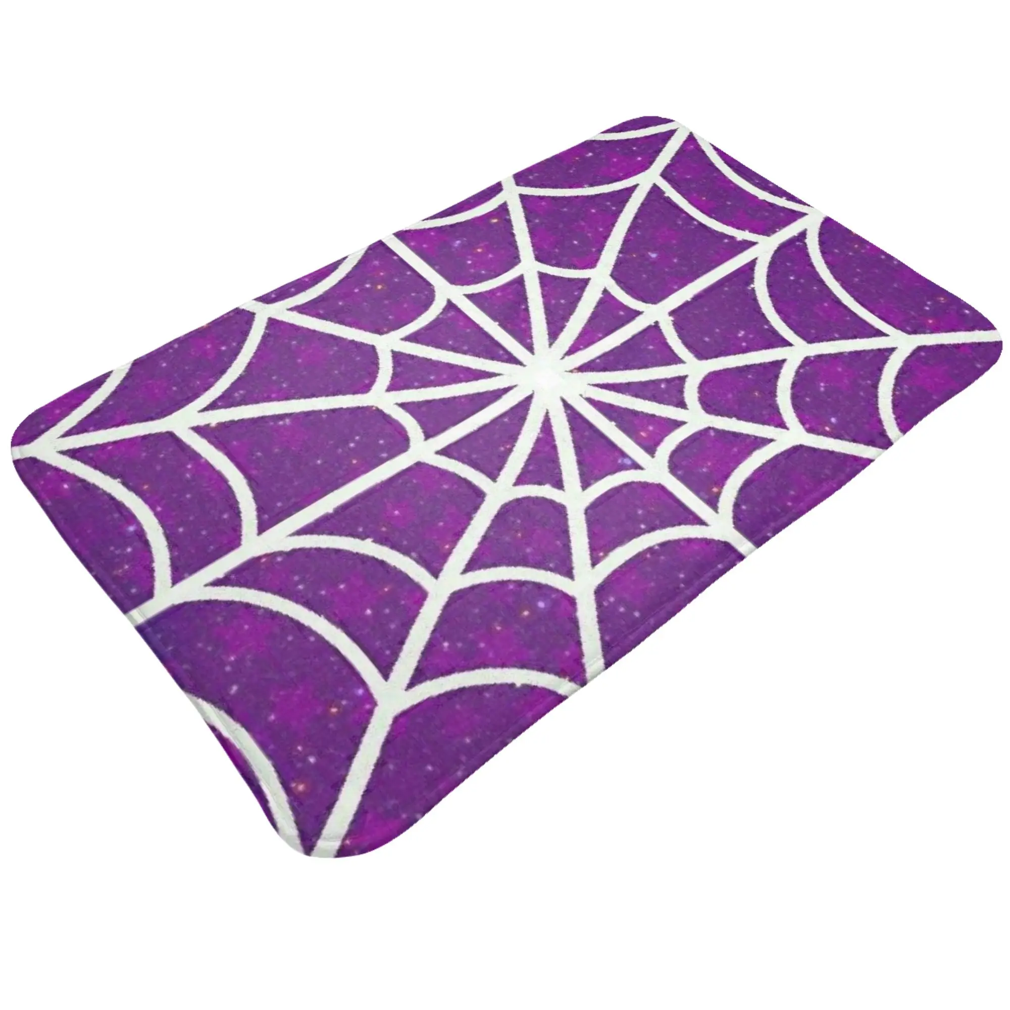 Purple Glitter Spiderweb Texture Non-slip Doormat Bath Mat  Welcome PatternHomeDecor