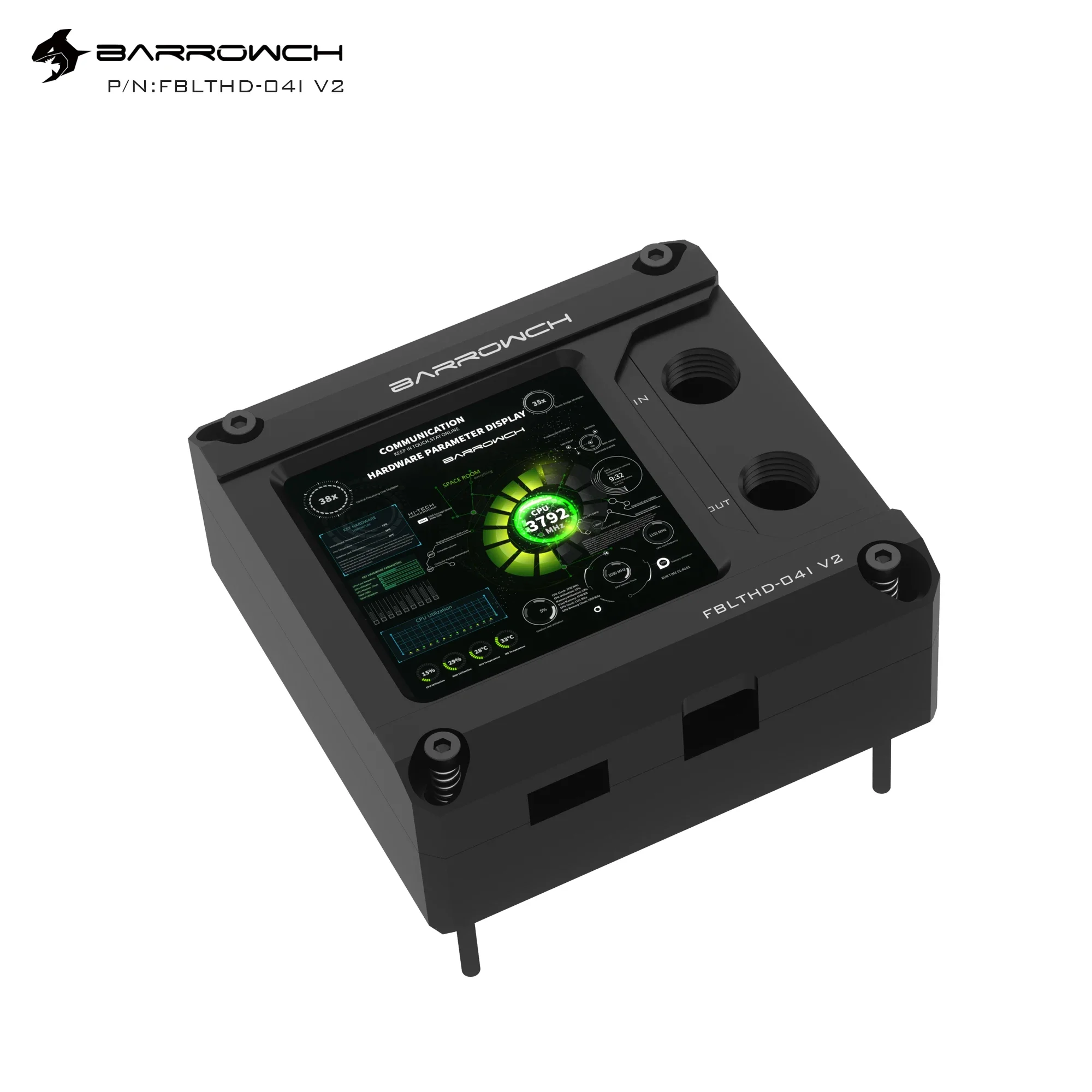 Imagem -02 - Barrowch Cpu Water Block Temperature Monitor Screen Display Hdmi para Intel Lga115x 1200 1700 X99 X299 5v 3pin 2.9