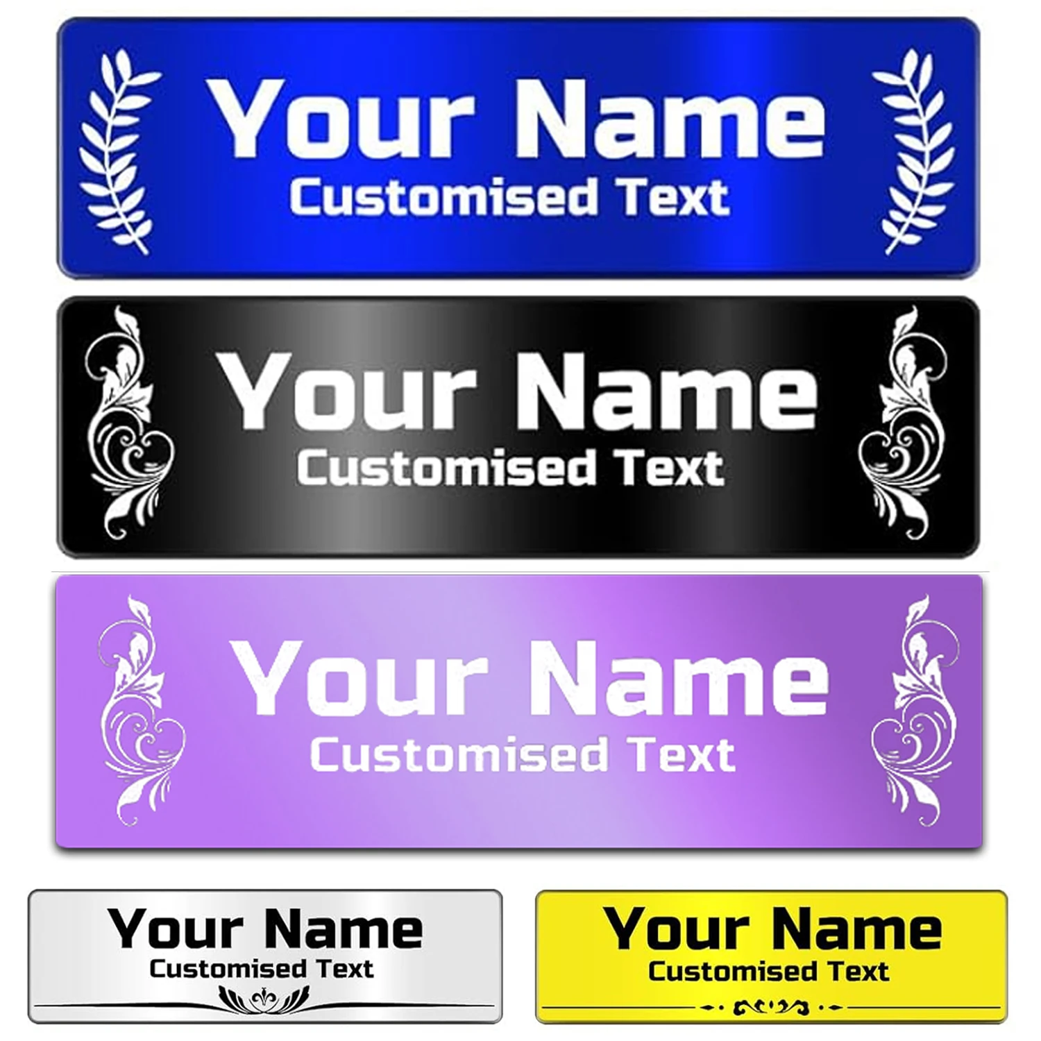 Custom Name Plate Adhesive Backing Personalized Memorial Plaque | Stainless Steel Metal Small Decorative Customize Name Tag