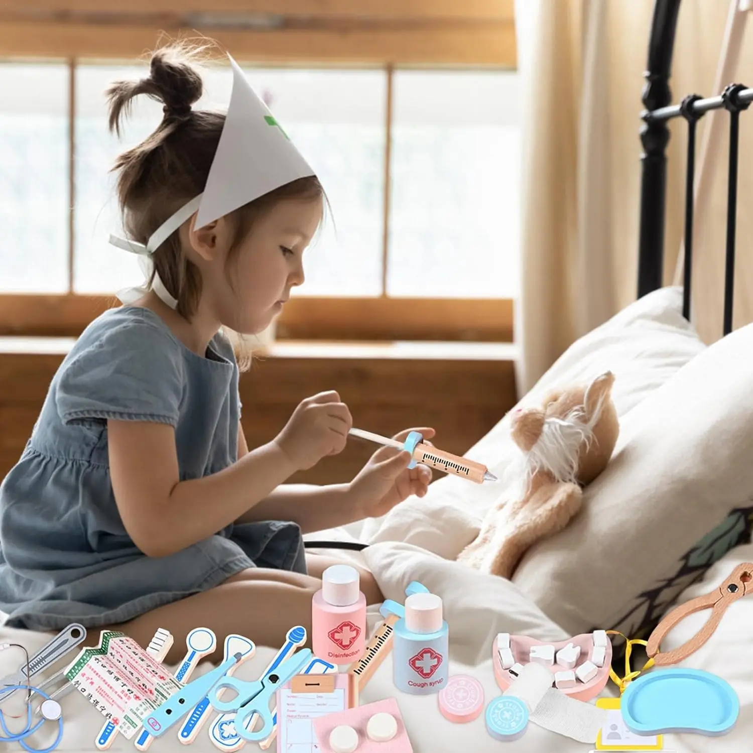 Kits de jeu de simulation de médecin en bois pour les tout-petits, valise médicale, jouet éducatif, apprentissage précoce, jouets d'entraînement cognitif sensoriel
