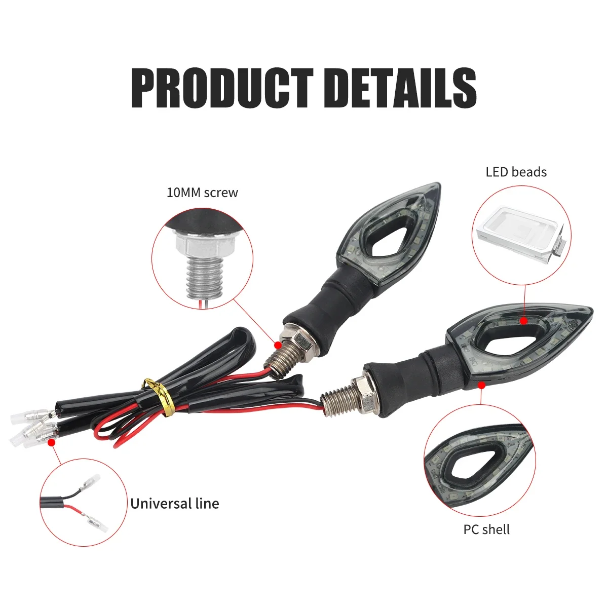 2pcs Motorcycle Turn Signal Light 12V Warning Rear Tail Lights Strobe Warning Light Day Running Light Mortocycle Accessories image 3