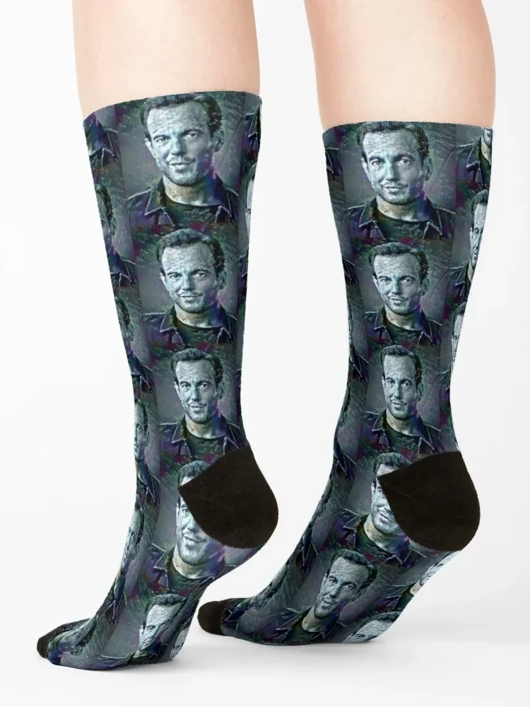 Will Arnett Portrait Socks para Homens e Mulheres, Meia De Natal, Presente De Basquete, Meias De Futebol