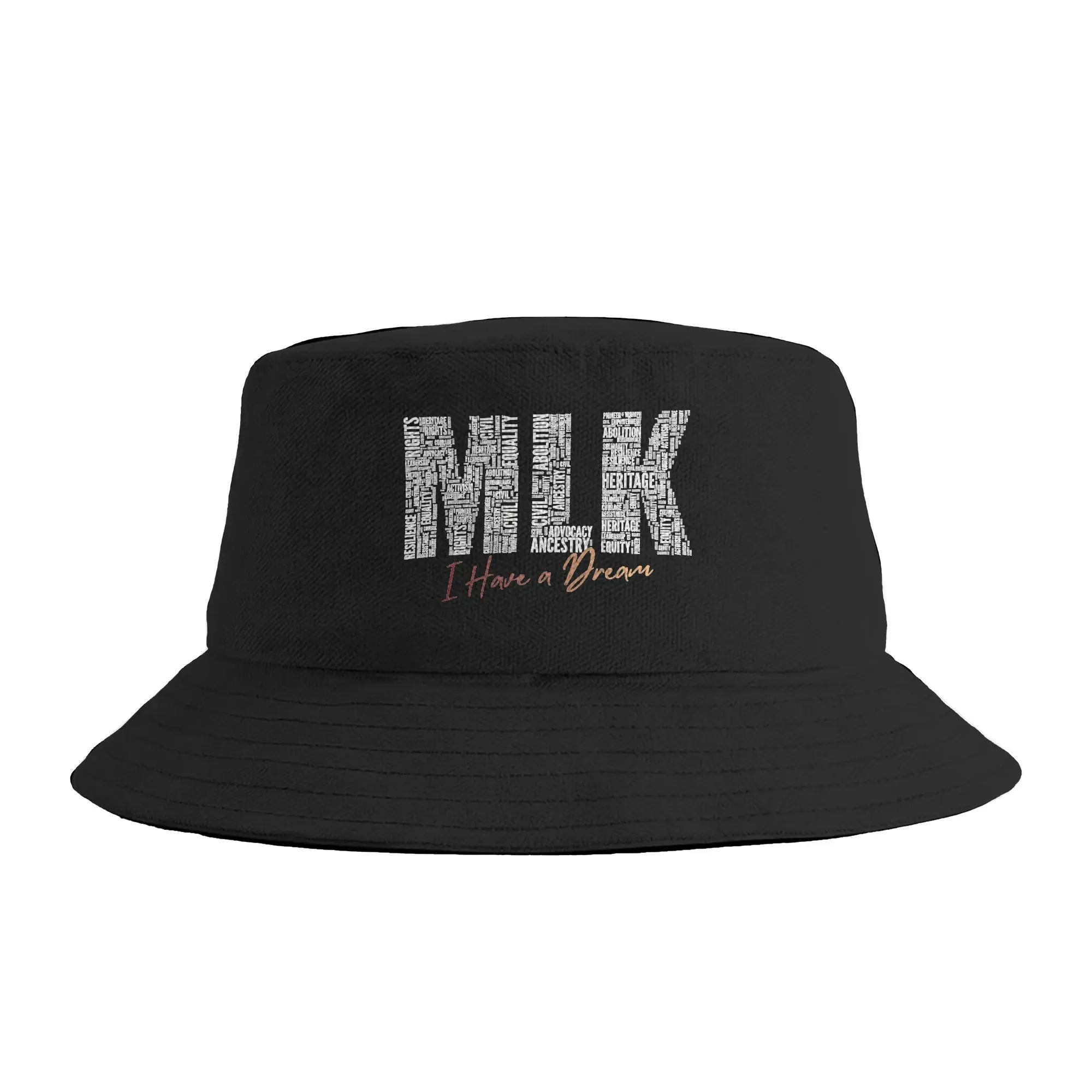 Sombrero tipo pescador con diseño de Martin Luther King Jr. y el lema 'I Have a Dream' para el Día de MLK, estilo Harajuku, para mujer, a la moda, para la playa y protección solar.