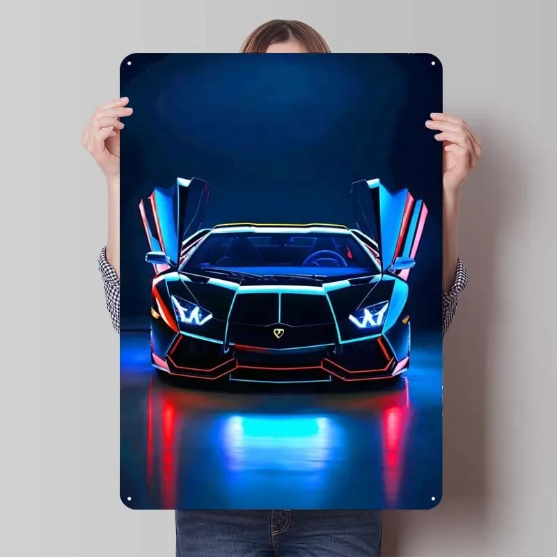 Lamborghini Aventador Classic Car Metal Poster Vintage Decor Custom Metal Tin Signs for Wall Art Decoration Home Decorations