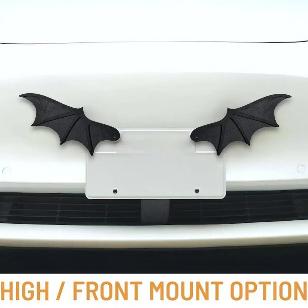 Batwing License Plate Decor Bat Wooden License Plate Frame Car Decor Halloween Wall Party Accessory Universal Fit for Most