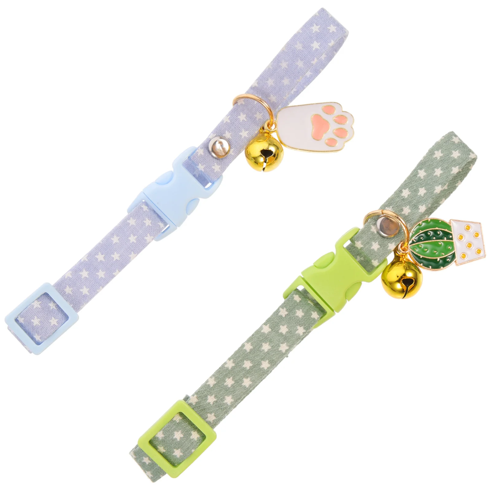 

2Pcs Cat Breakaway Collar Adjustable Lightweight Kitten Collar Pendant for Training Hiking Walking Party Cat Breakaway Collars