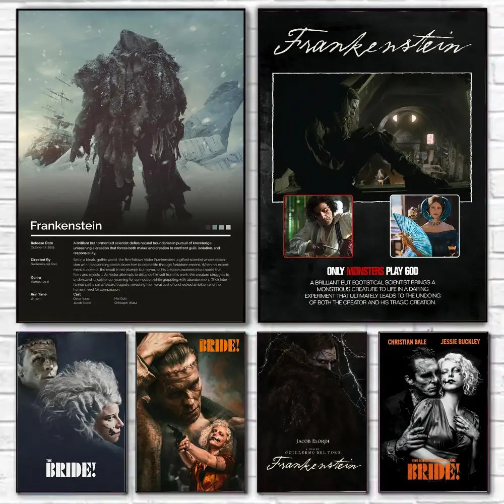 Film F-Frankenstein Gothic Monster Poster HD Decorative Wall Art for Living Room Bedroom Café Stylish Home Décor Gift