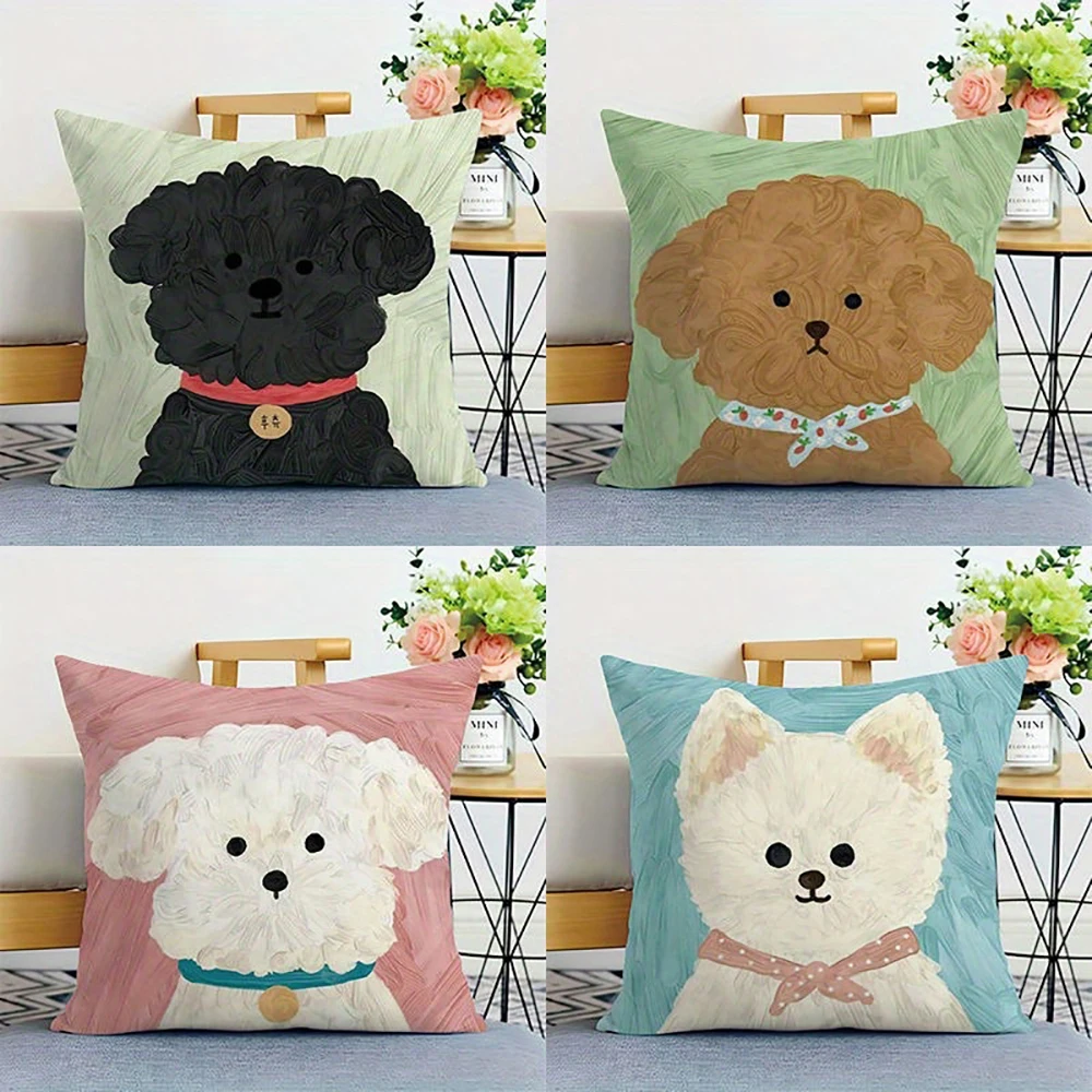 

Cute Dog-Patterned PillowcaseSuitable for sofa car bedroom decorative cushion cover pillow cover