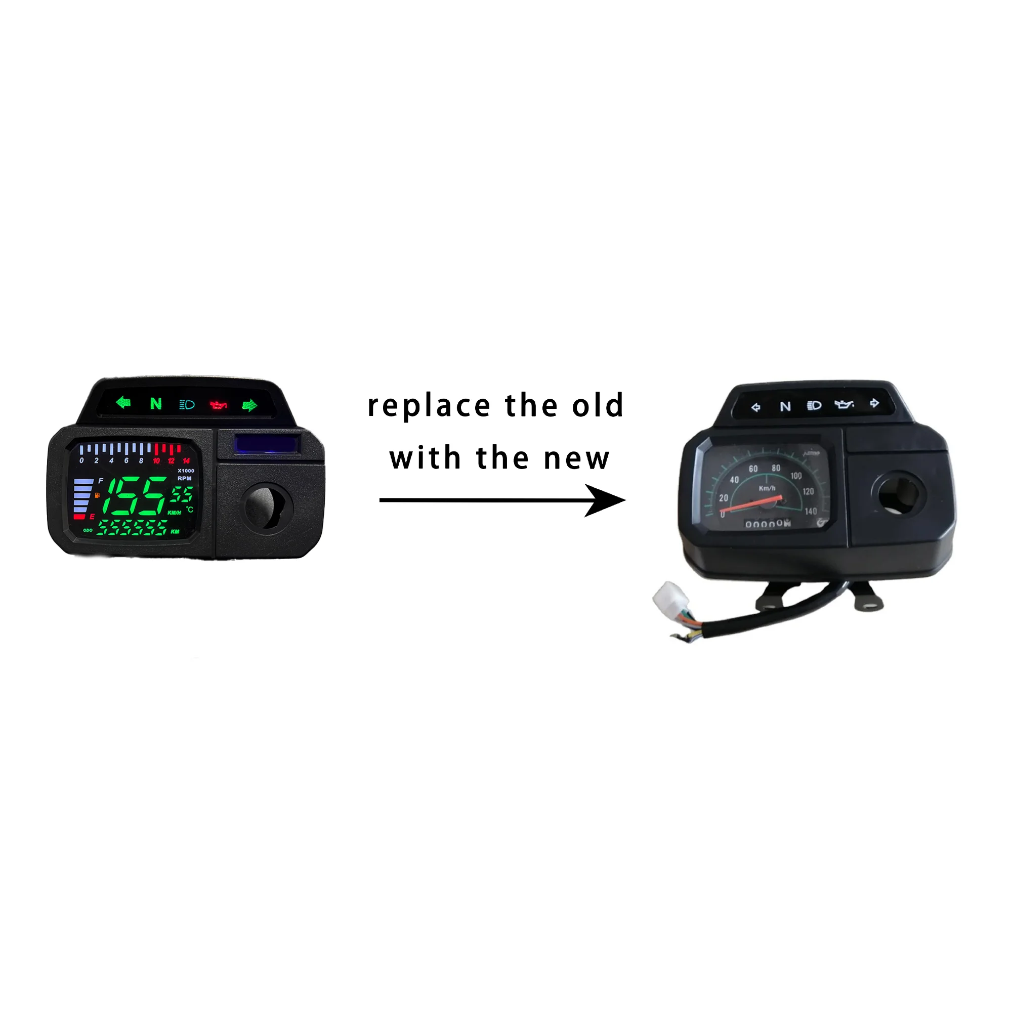 New AX 100 Motorcycle Accessories Speedometer Moto Digital Display Instrument Panel Tachometer Dashboard for AX100 TVS Max 100