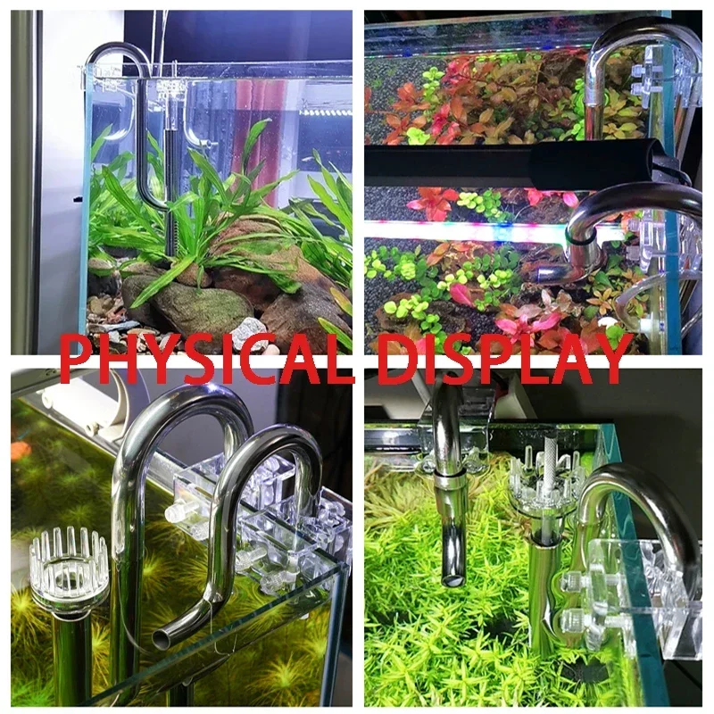 Aquarium Filter Inlet and Outlet Oil Removal Membrane Filter Tube Stainless Steel Tube Fish Tank Filter Cleaning Supplies 12-16M view 2