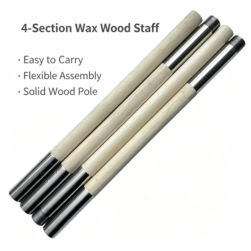 Portable 4 Section Detachable Bo Staff White Waxwood Shaolin Martial Arts Stick 2.5cm Diameter 160cm 180cm For Wushu Exercise