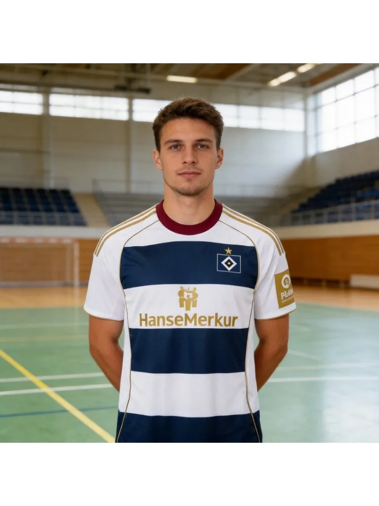 Neues Modisches Hamburger 2026 Spezial-Fußballtrikot T-Shirt für Herren Schnelltrocknend Atmungsaktiv Fußball-Fan-T-Shirt Eltern-Kind
